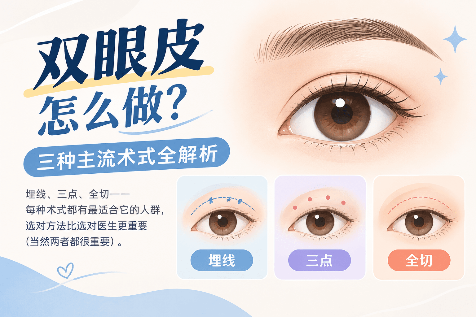 双眼皮怎么做？三种主流术式全解析